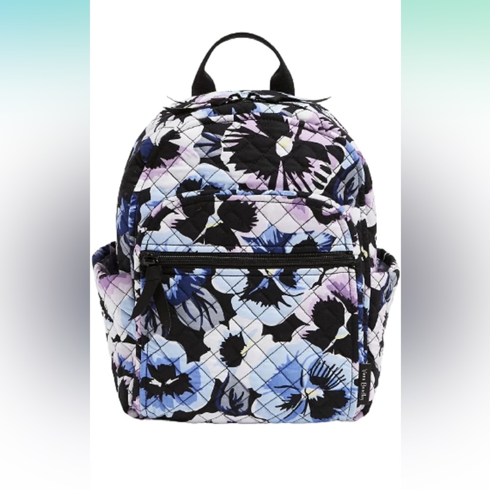 NWT Vera Bradley Plum and Pansies Small Backpack